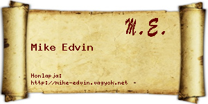 Mike Edvin névjegykártya